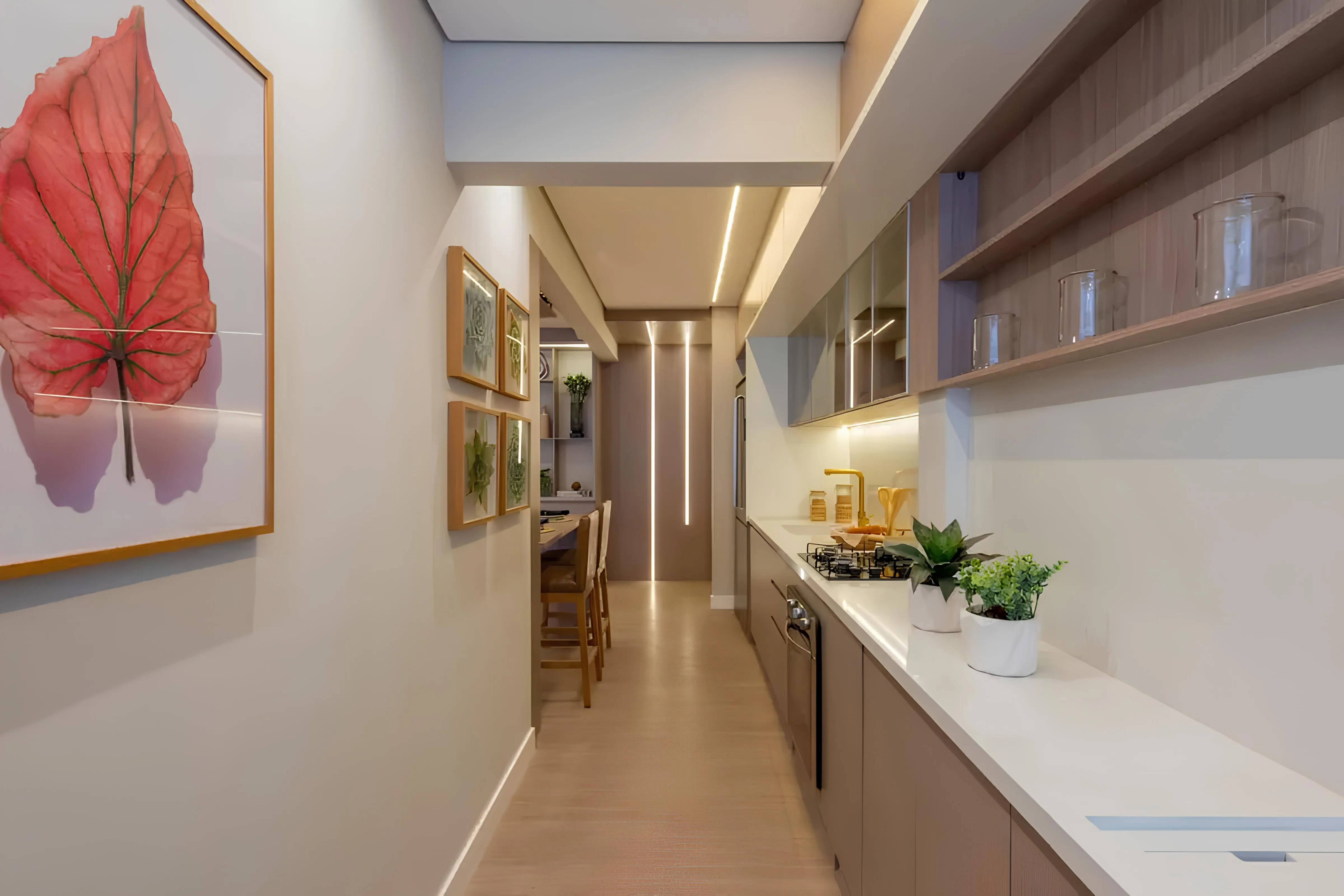 Apartamento decorado com piso vinílico Ruffino Nobile cor Salgueiro